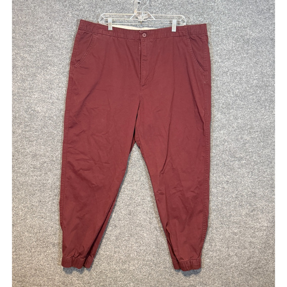 Levis Pants Men 2XL Red XX Chino Jogger Tapered Drawstring Pocket Comfort Casual - Picture 1 of 13